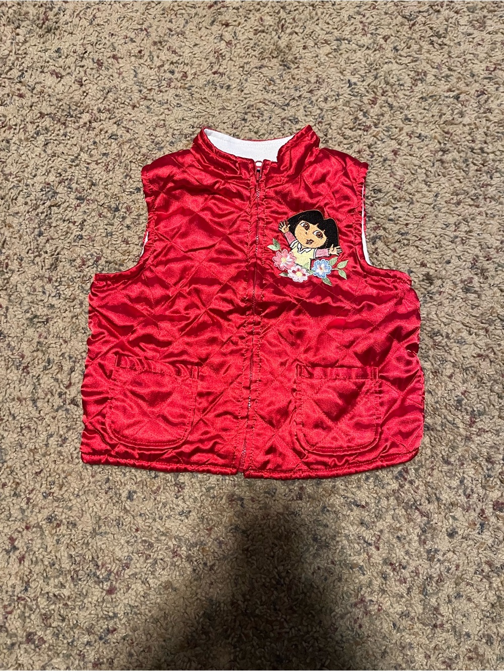 Vintage y2k dora the explored red quilted vest